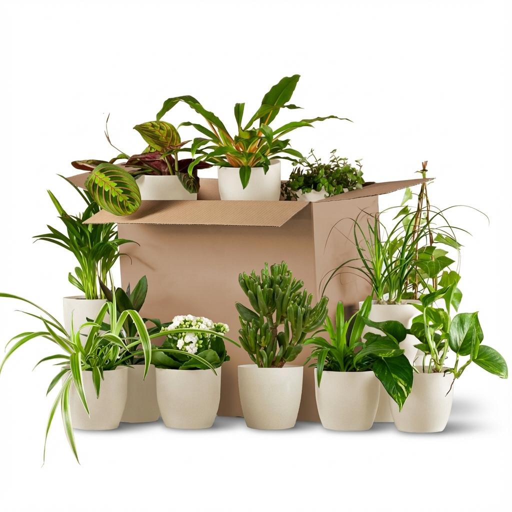 Kneusjesbox (12 stuks) incl. 12 witte potten, detail van het blad