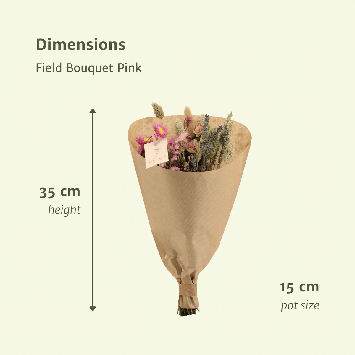 Detailfoto van Droogbloemenboeket roze - klein