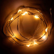 Kerstdraadverlichting op batterijen, warm wit, 20 leds, 1 m