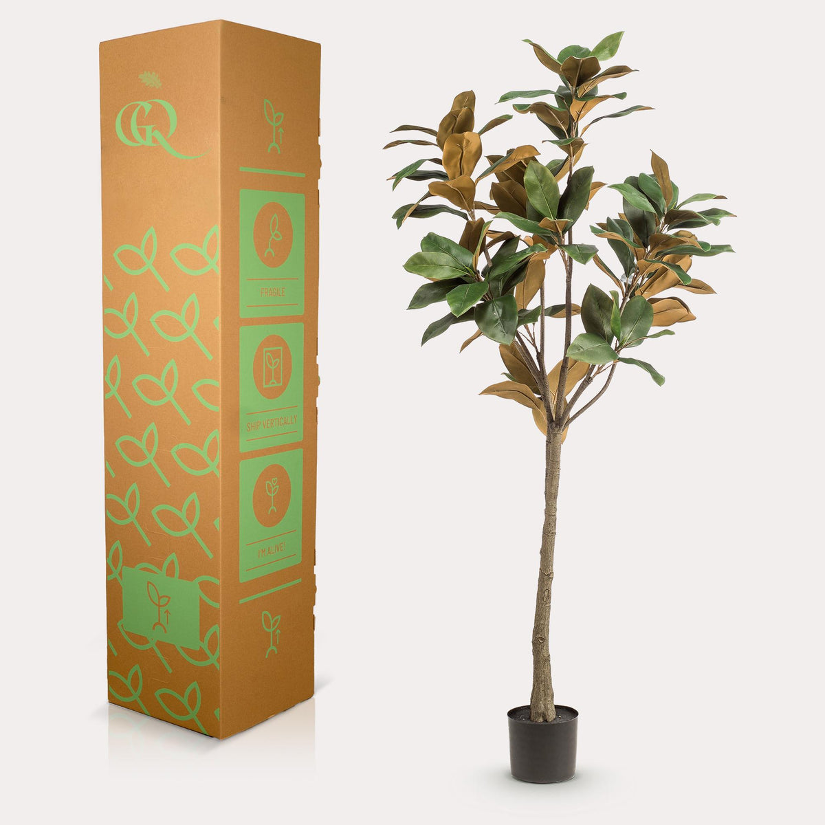 Kunstplant - Magnolia Grandiflora, groene bladeren