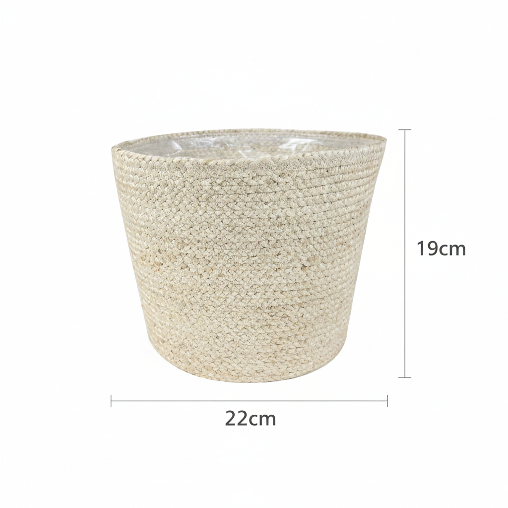Detailfoto van Mand Selin van natuurlijk geweven vezels, Ø22 cm, H19 cm