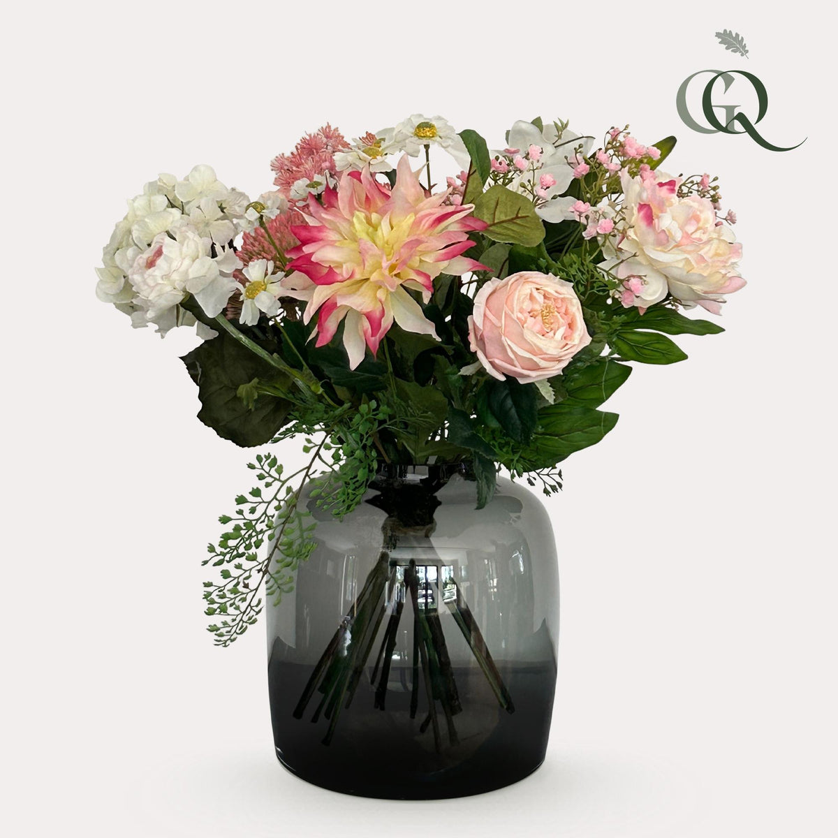 Kunstbloemen - Boeket M - Pastel Lover, groene bladeren
