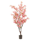 Kunstplant - Prunus - Kersenbloesem - Roze, kenmerkend blad