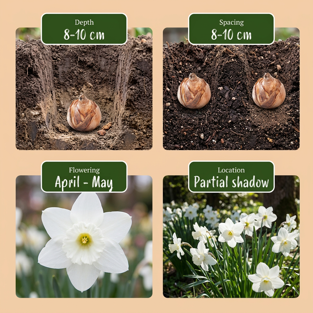 Engelennarcis 'Thalia' bloembollen, wit, foto 4