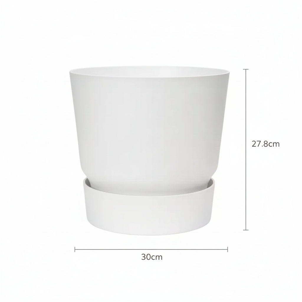 Detailfoto van Elho Greenville ronde pot, mat wit, Ø30 cm