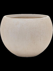 Pot Raindrop Globe XL, beige plantenbak met druppelreliëf