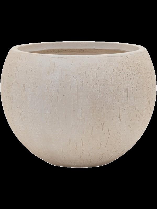 Pot Raindrop Globe XL, beige plantenbak met druppelreliëf, kenmerkend blad