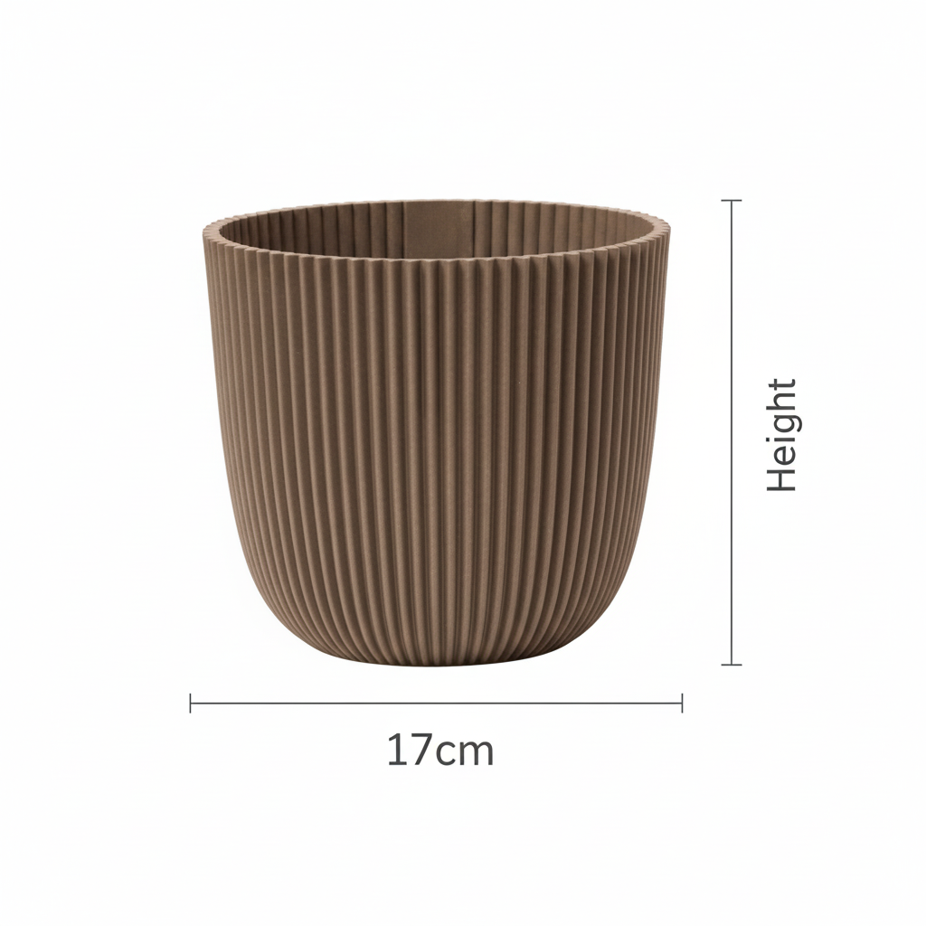Detailfoto van Capi Nature Groove pot, groefstructuur, warm taupe, Ø17 cm