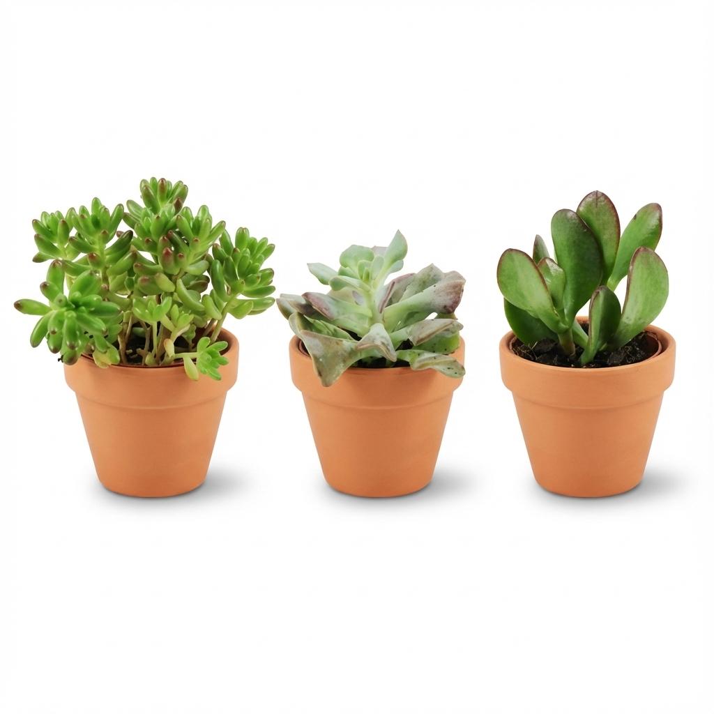 Mini Succulenten Mix - 3 Stuks - Ø, groene bladeren