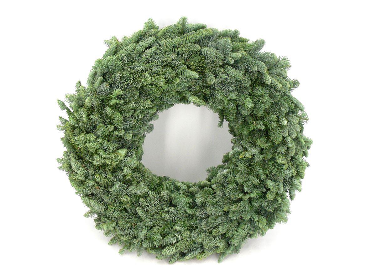 Nobiliskrans van echte dennentakken, Ø60 cm, plant in pot