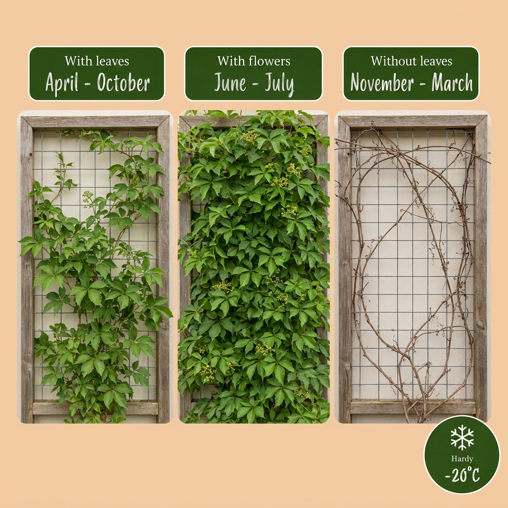 Parthenocissus quinquefolia 'Engelmannii' - wilde wingerd, groene bladeren