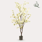 Kunstplant - Prunus - Kersenbloesem - Wit, plant in pot