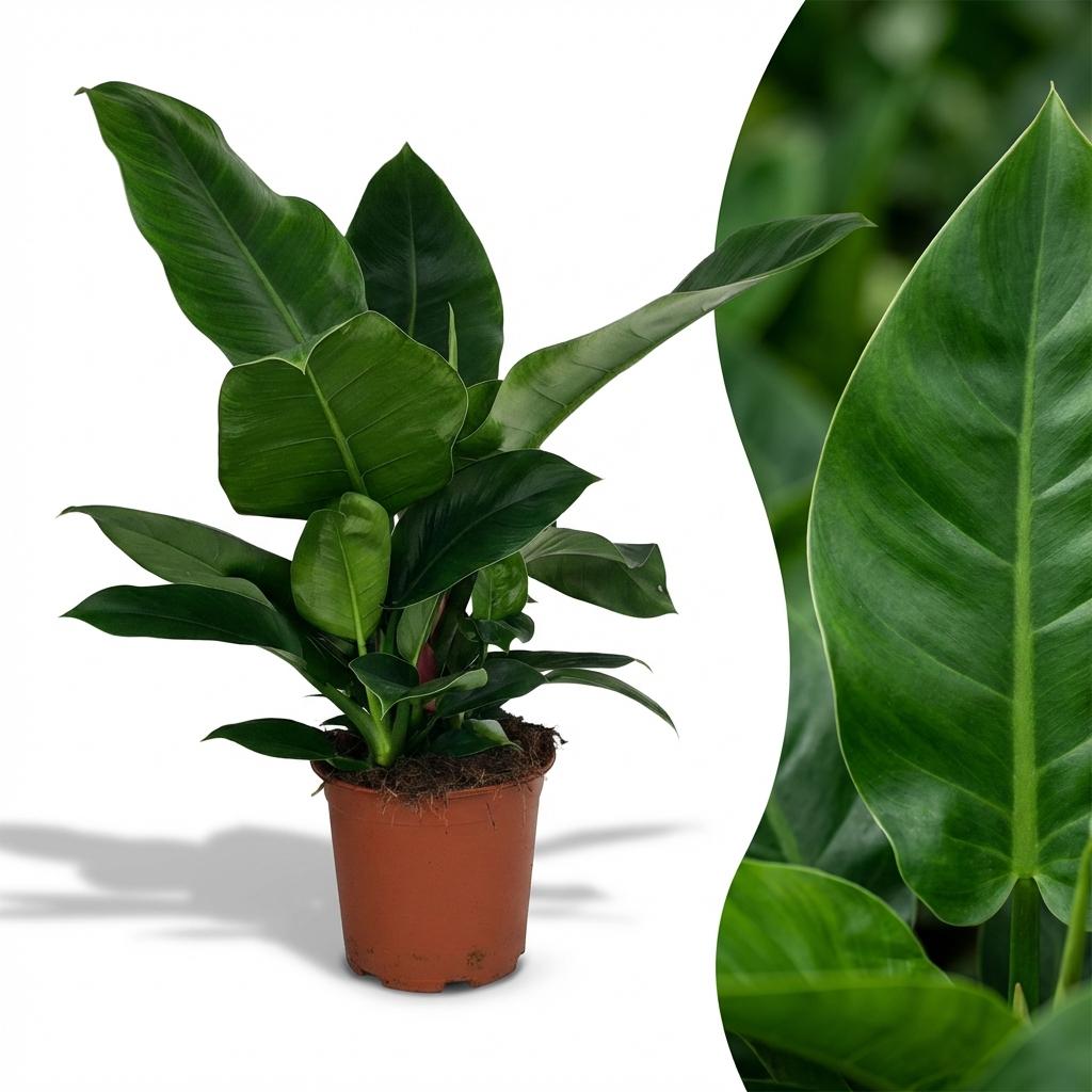 Philodendron Imperial Green, detail van het blad