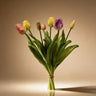Kunsttulpen boeket Real Touch, zachte lente, 42 cm, 7 stelen
