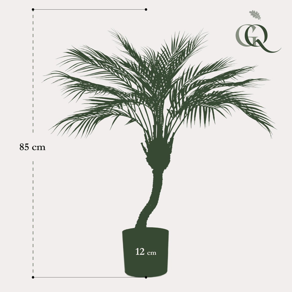 Kunstplant Chamaedorea, bergpalm met veerachtig blad, 85 cm, groeiwijze van de plant