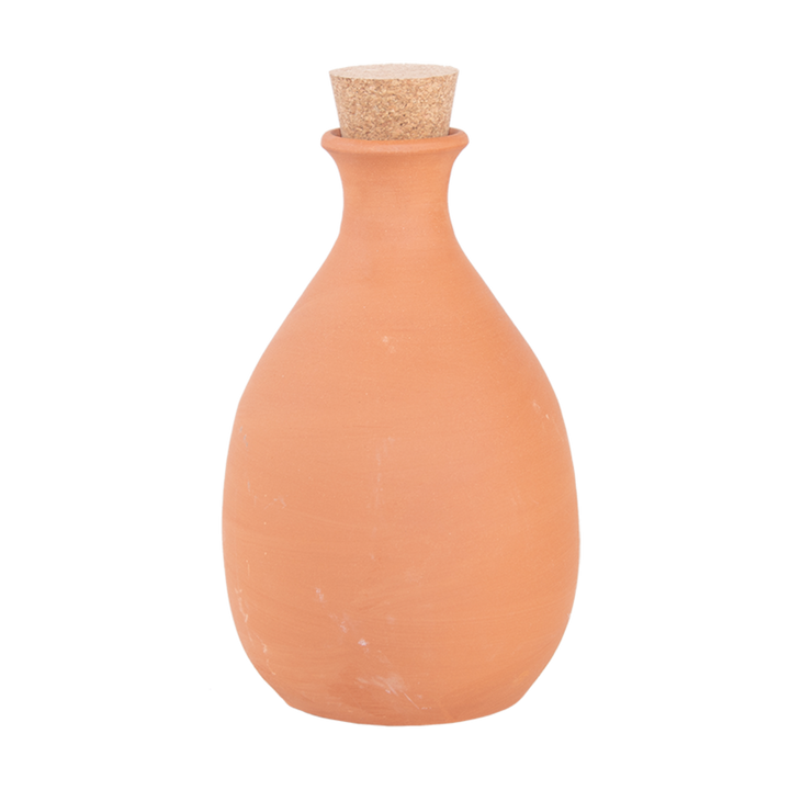 Olla S, terracotta irrigatiepot met kurk, 15,2x15,2x26,5 cm