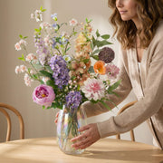 Kunstbloemen boeket Pastel Meadow, levensecht, 15 stelen
