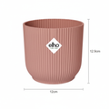 Elho Vibes Fold bloempot met ribbels, roze, Ø14 cm, plant in pot