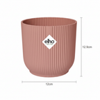 Elho Vibes Fold bloempot met ribbels, roze, Ø14 cm, plant in pot