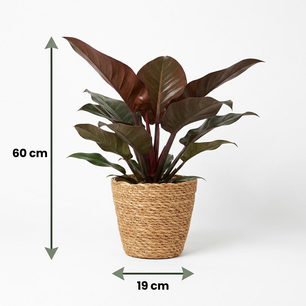 Philodendron Imperial Red - Rood met Mand, groeiwijze van de plant