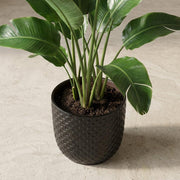 Plantenpot met reliëf, keramiek in matzwart, Ø13,5 cm