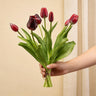 Kunsttulpen boeket Real Touch, diep rood, 42 cm, 7 stelen