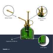 Plantenspuit van groen glas, 0,25 liter