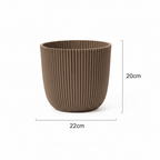 Detailfoto van Capi Nature Groove pot, groefstructuur, warm taupe, Ø22 cm