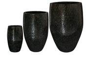Set van 3 potten - Thom Zwart metaal - Hoog