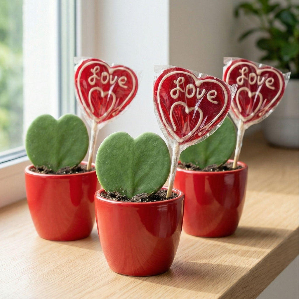 Sweetheart Plant Set - Mini Gift - Pot & Plant Set - Rood, plant in pot