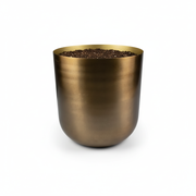 Pot Mayk Gold, bronskleurige sierpot met gouden binnenrand
