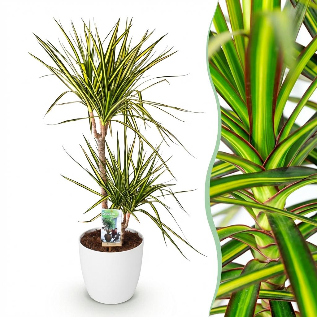 Dracaena Sunray, detail van het blad