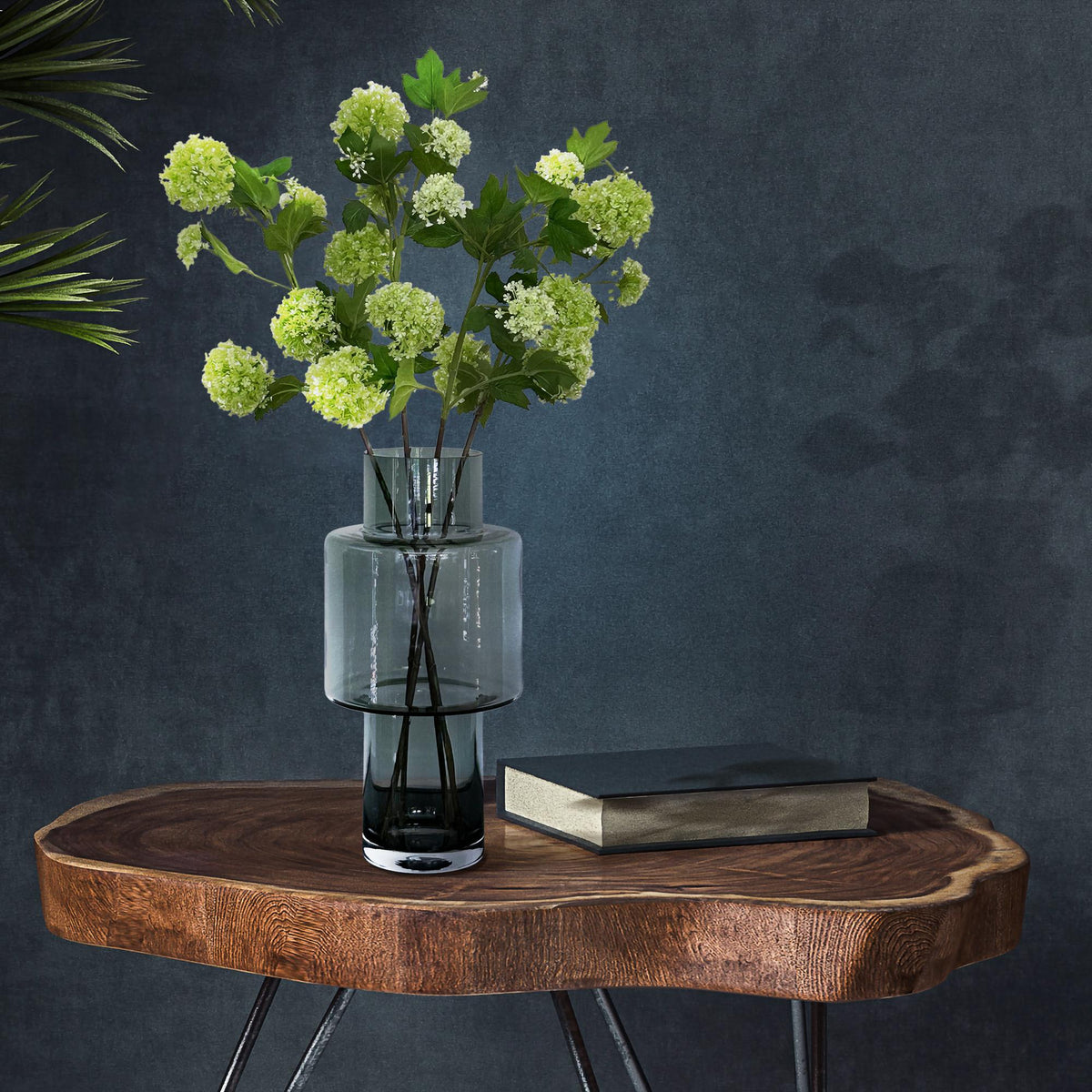 Kunstbloemen Solo - Crème - Viburnum Opulus Branches - x 4, detail van het blad