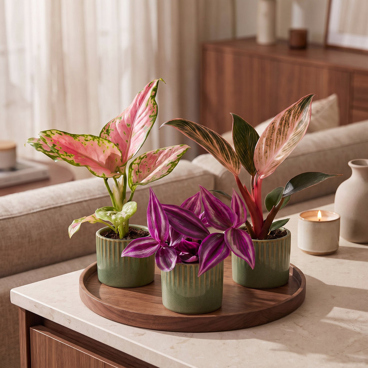 3 kleine tropische kamerplanten uit de Baby Paradise Mix