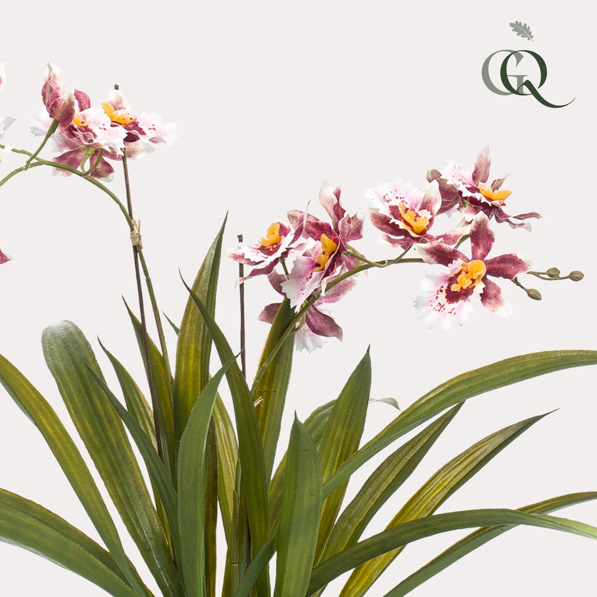 Kunstplant - Orchidee - Bordeaux, detail van het blad