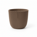 Detailfoto van Capi Nature Groove pot, groefstructuur, warm taupe, Ø22 cm