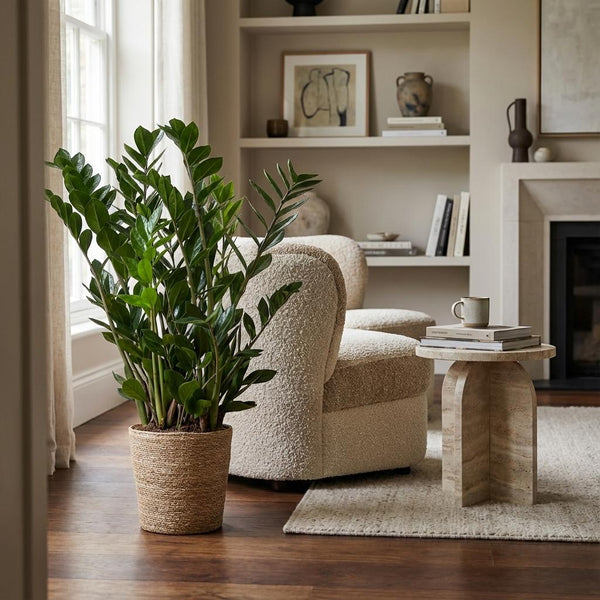 Zamioculcas Zamiifolia met Zeegras mand naturel