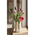 Tulip Touch kunsttulpen, 7 stelen met meertuitenvaas, plant in pot