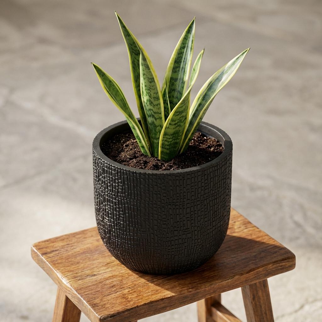 Productfoto van Capi Nature Skin bolvormige pot, antraciet, Ø17 cm, H15 cm