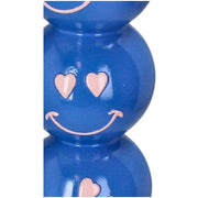 Kaarsenhouder Smiley met blauwe ballen, 9x9x36 cm