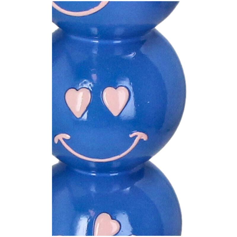 Kaarsenhouder Smiley met blauwe ballen, 9x9x36 cm, kenmerkend blad