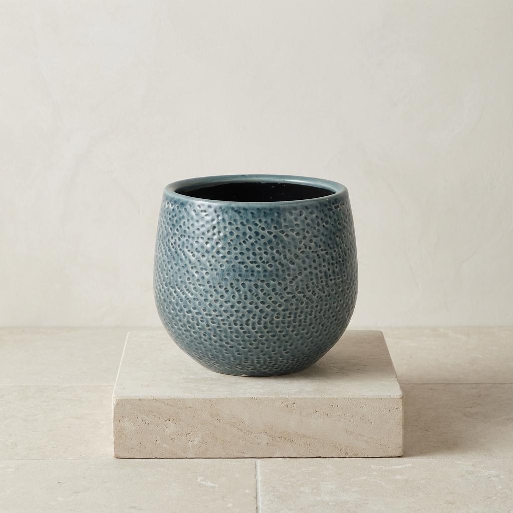 Pot Gabriel rond blauw, gezonde plant