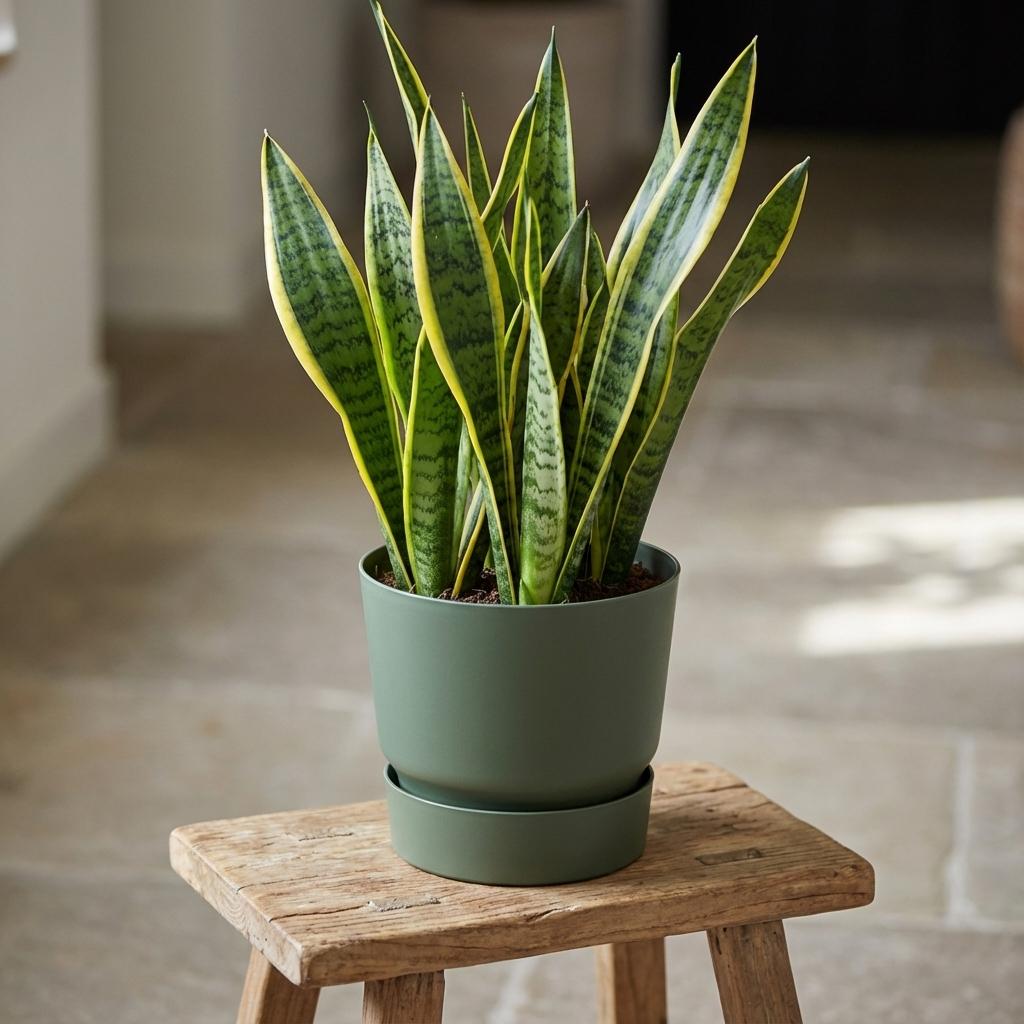 Elho Greenville ronde pot, mat leaf green, Ø20 cm, plant in pot