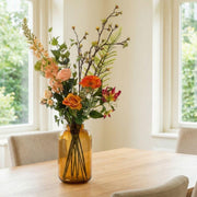 Kunstbloemen boeket Amber Peach, levensecht, 12 stelen