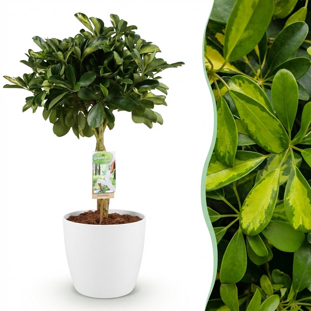 Schefflera Gold Capelle, detail van het blad