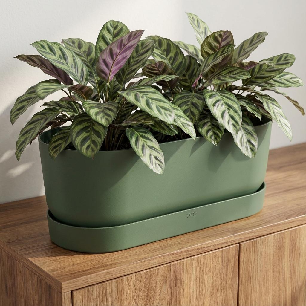Detailfoto van Elho Pot Greenville Easy Balcony D25cm - Leaf Green