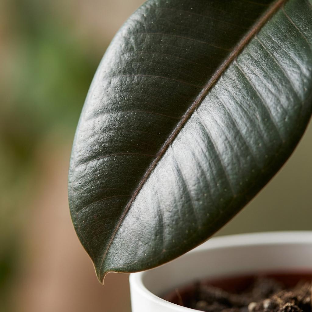 Rubberplant (Ficus Elastica Cloe), groene bladeren