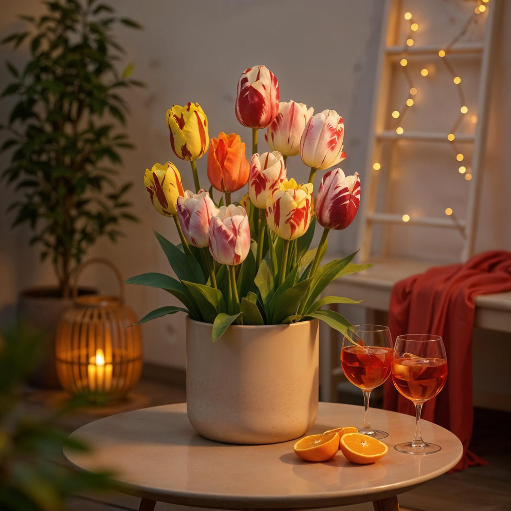 Tulp Flaming Beauty mix, plant in pot