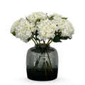 Kunstbloemen Solo - wit - hortensia - x 8, plant in pot
