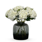 Kunstbloemen Solo - wit - hortensia - x 8, plant in pot